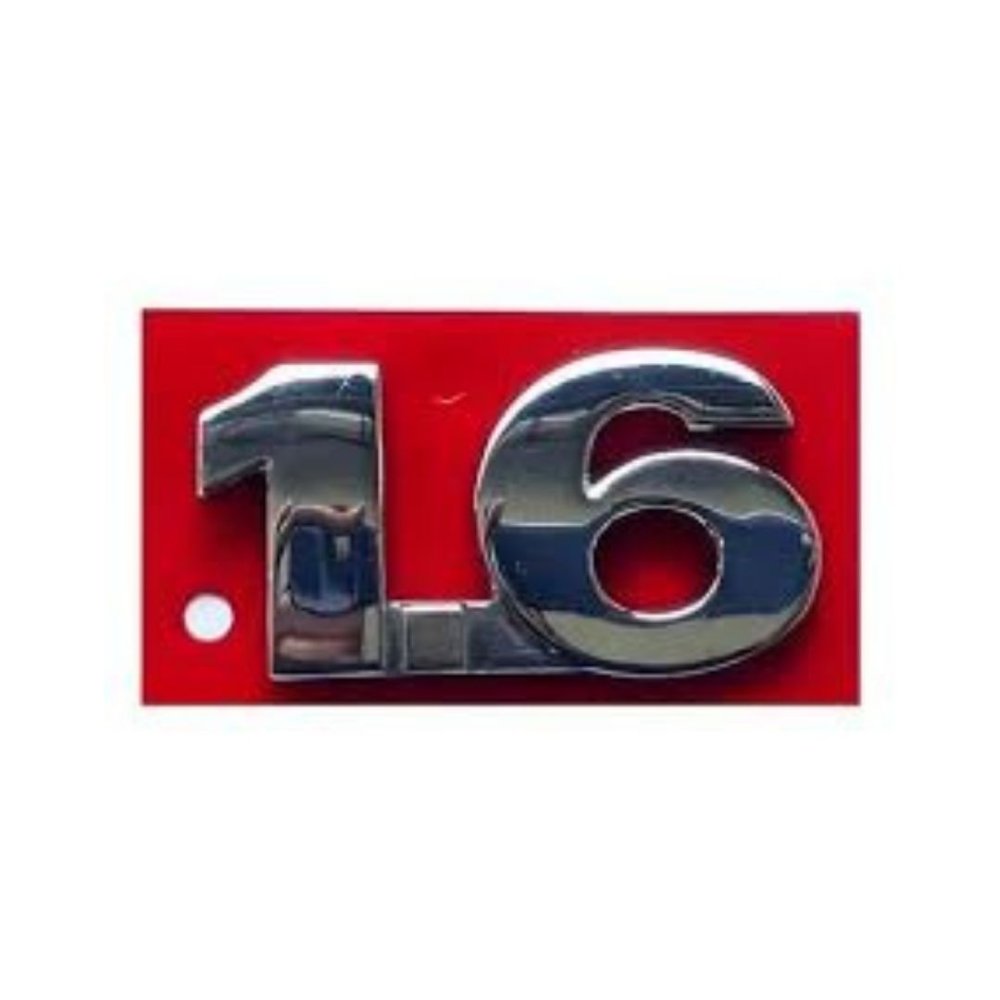 Emblema Numero 1.6 Cromado Fox/ Gol/ Ibiza/ Polo