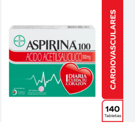 ASPIRINA 100 MG X 140 TABS  - BAYER - OTC