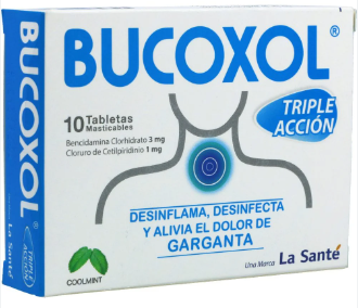 BUCOXOL TRIPLE ACCION COOL MINT X 10 TABS  - LA SANTE (156)