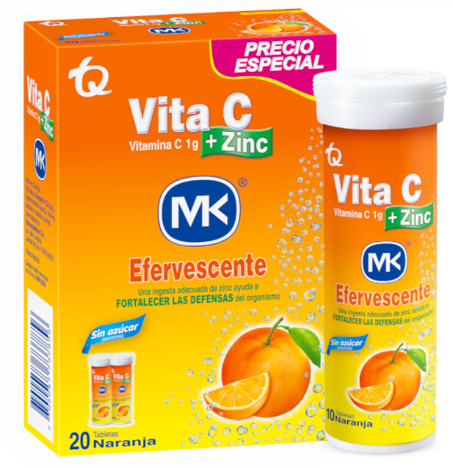 VITA C MK EFERVECENTE NARANJA TUBO X 10 UNDS
