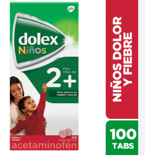 DOLEX PEDIATRICO 2+ 100 MG X 100 TABS  MASTICABLE  - GLAXO - OTC