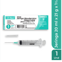 JERINGA HIPODERMICA ALFASAFE 20 ML