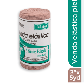 VENDA ELASTICA COLOR PIEL ALFA SAFE 3`` X 5 YARDAS  - ALFA TRADING   (240)