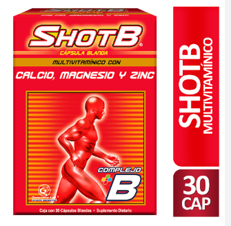 SHOT B (MULTIVITAMINICO+COMPLEJO B) X 30 CAPS BLANDA  - GENOMMA    (12)