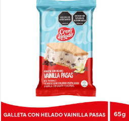 GALLETA CON HELADO VLL PASAS 65 GR