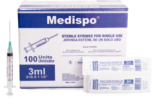 JERINGA 3 P  5 ML AG 21GX1 1 - 2  MEDISPO CJAX100 UNDS  -  PROTEX