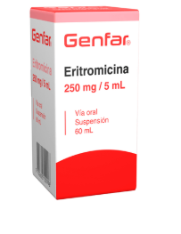 ERITROMICINA 250 MG X 60 ML SUSP  - GENFAR