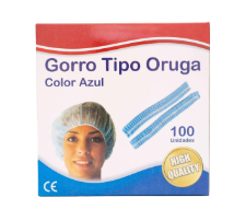 GORRO DESECHABLE TIPO ORUGA AZUL BEGUT X 100 UDS