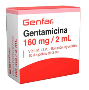 GENTAMICINA AMPOLLA 160 MG/2 ML GENFAR X 10 UND
