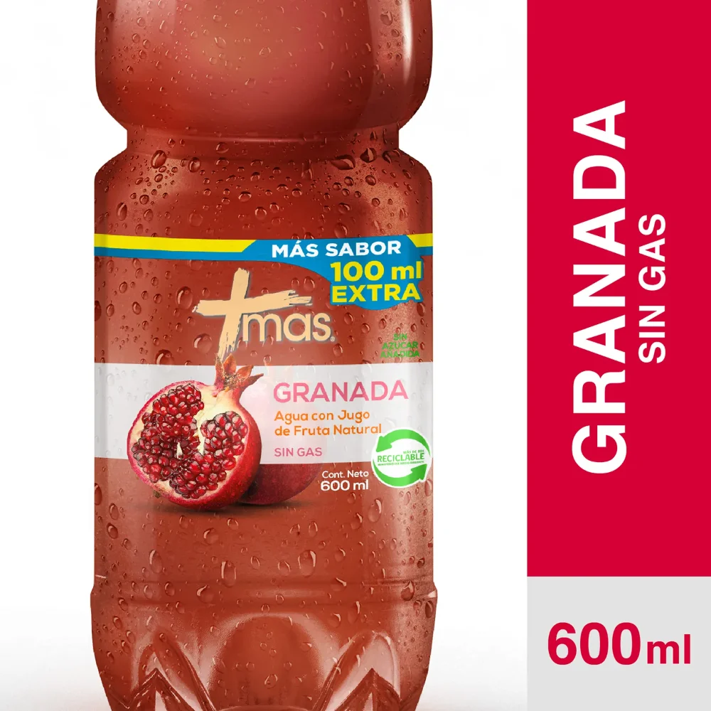 AGUA SABORIZADA +MAS GRANADA 600ML