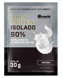 DOSE WHEY PROTEIN ISOLADO 30GR - GROWTH SUPPLEMENTS sachê, dose Sabor: Natural