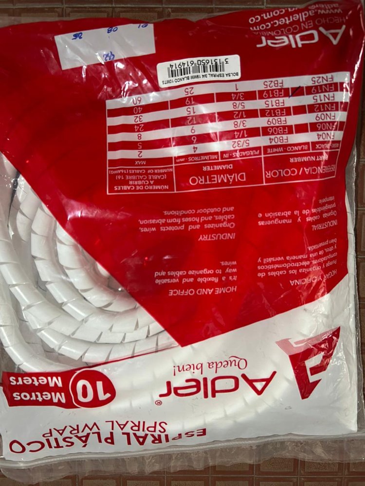 espiral plastico blanco 1/2 x10mt