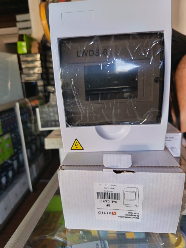caja riel 6 polos incrustar o sobreponer