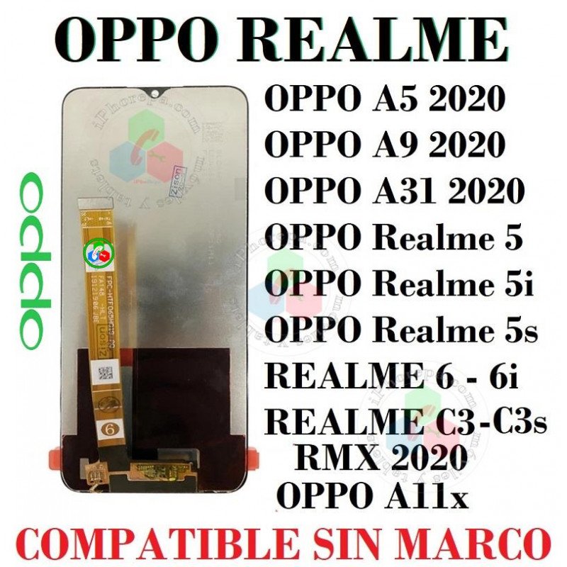 Display Oppo Realme OPPO A5 2020 A9 2020 REALME C3 c3s REALME 5 REALME 5i REALME 5S REALME 6 REALME 6i A11X A31 2020 RMX 2020
