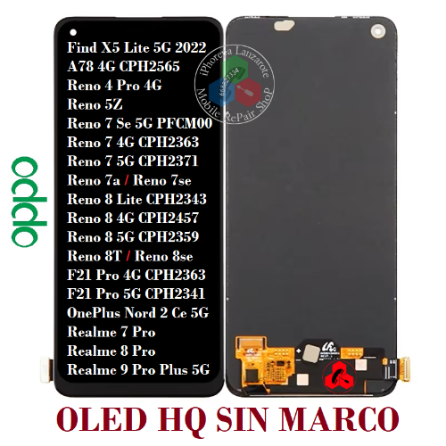 Display Oppo Realme / oppo Reno 7 4g / oppo 8 Lite 4g  5g  / oppo A78 4g / realme 9