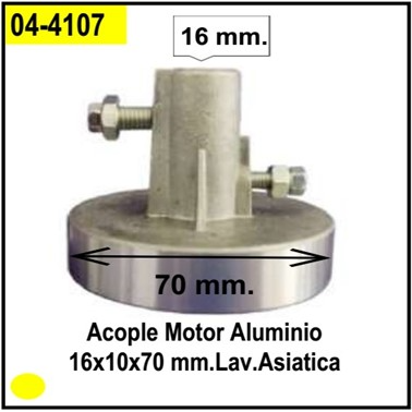 ACOPLE MOTOR 16X10X70 MM.LAV.ASIATICA