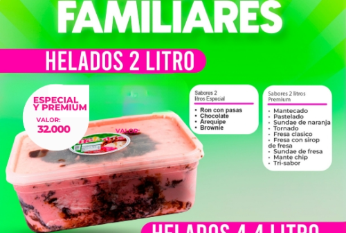 Helado dos litros crema helado