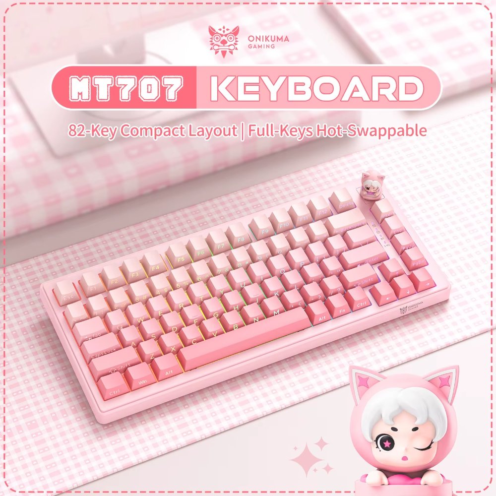 Teclado Onikuma MT707 Rosa